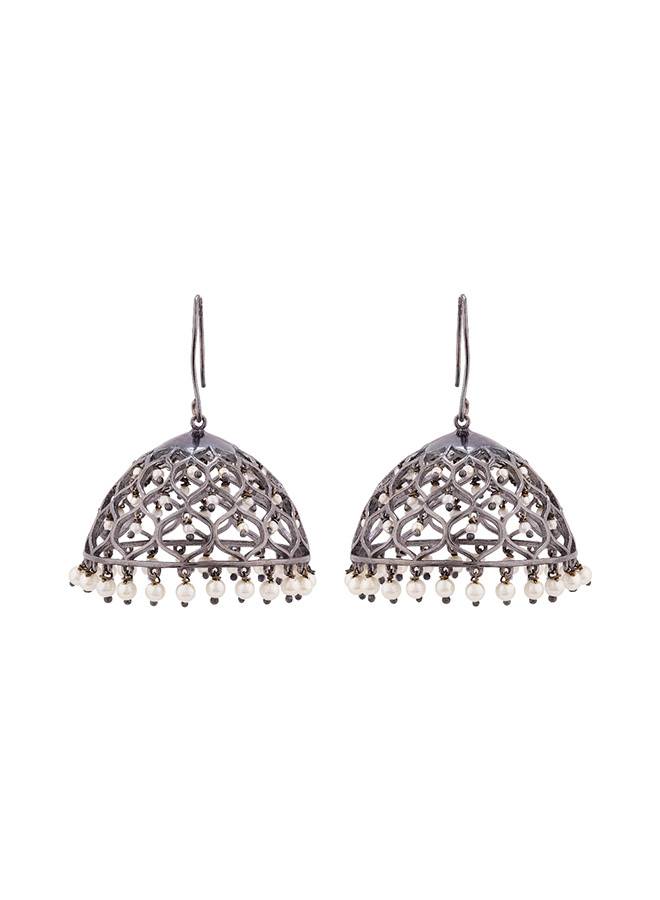 Jaali Pearl Faux Pearls Jhumka Earrings : 8905124024821