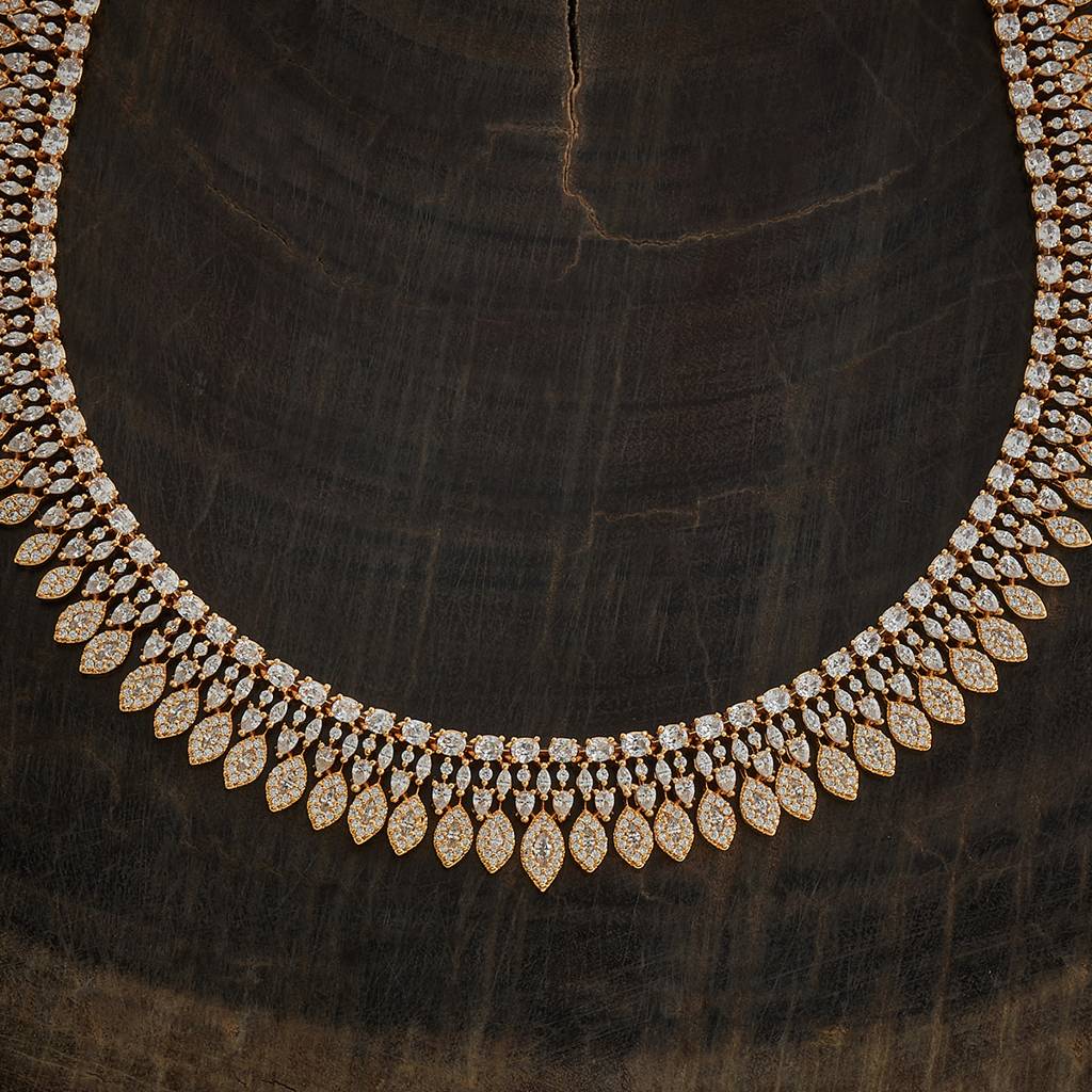 Kushal'S Fashion Jewellery White Gold-Plated Party Zircon Necklace -411023 : 411023
