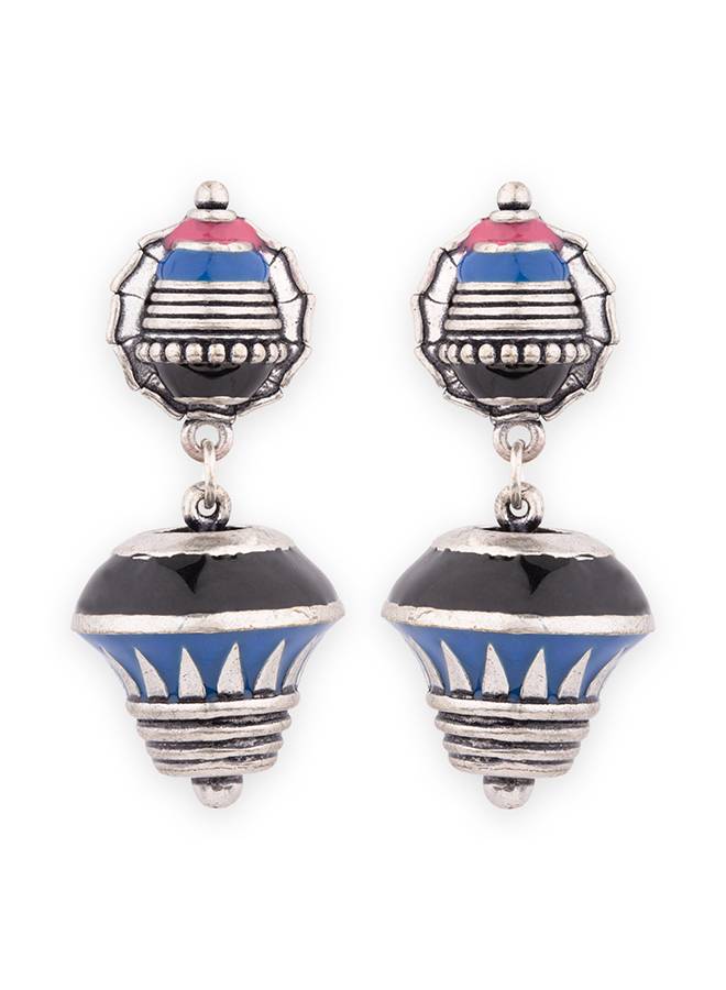 Kalbelia Enameled Tribal Earrings : 8905124131512