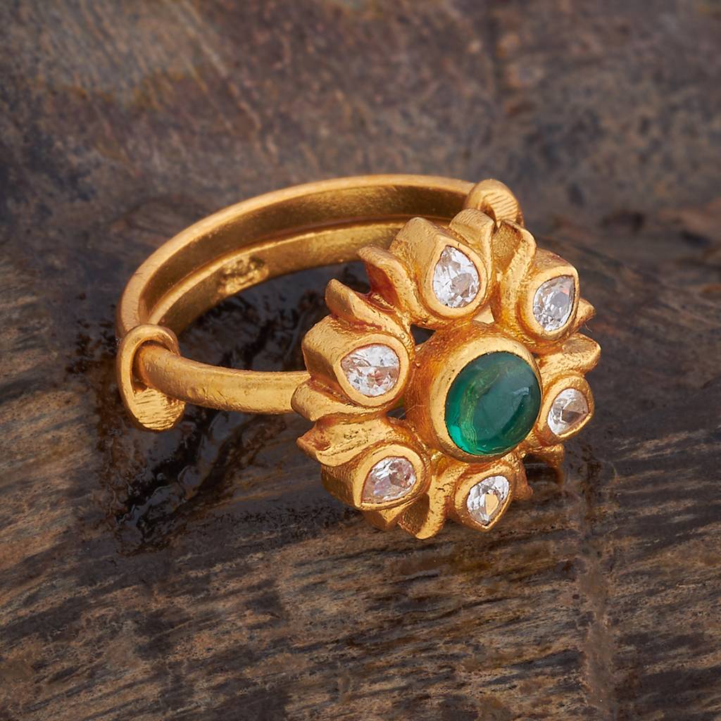 Kushal'S Fashion Jewellery Gold Plated Artificial Stones Studded Ring-178158 : 426738