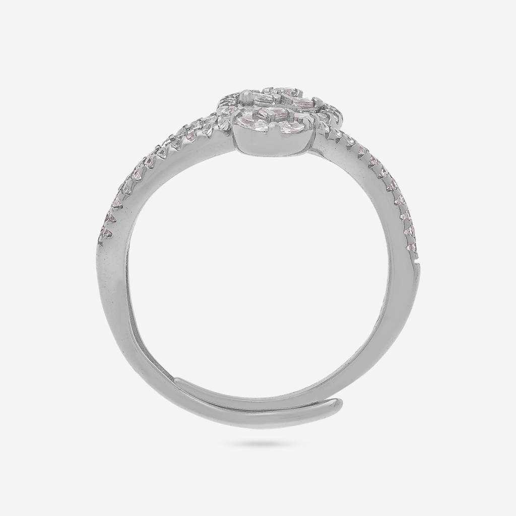 Rhodium-Plated Party 92.5 Sterling Silver Finger Ring -458213 : 458213