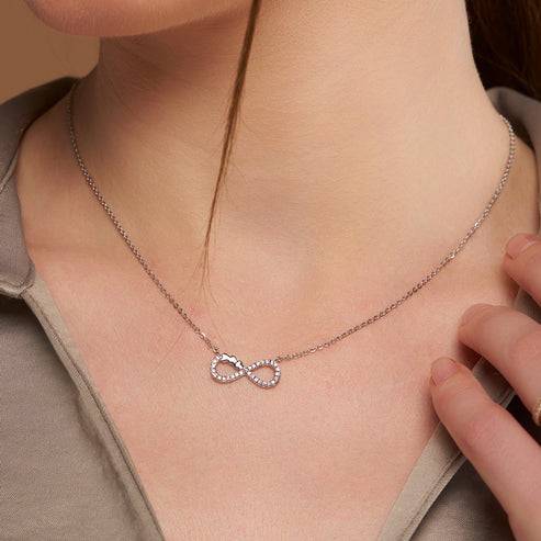 18K Gold Vermeil Sparkling Infinity & Triple Heart Necklace And Ring Set For Her | Gift For Womens An : KNC0040_KRD0025-Gold-5