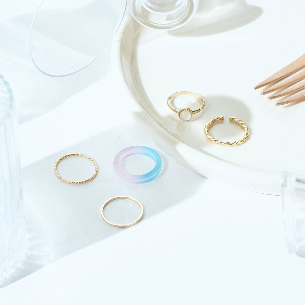 Set Of 5 Rain & Sunshine Rings : RC52865