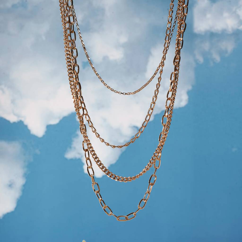 Glim Layered Gold Necklace : NS13286