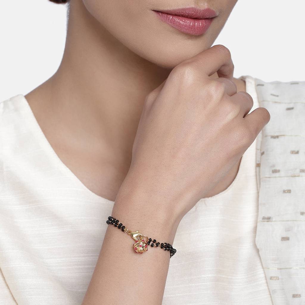 Estele Gold Plated Dazzling Mangalsutra Bracelet For Women : 101932BR