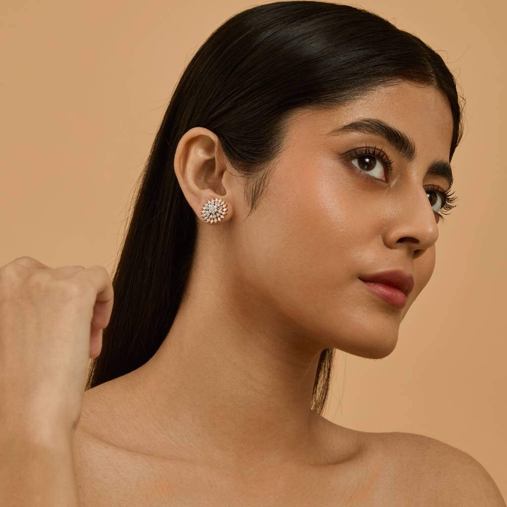 Kushal'S Fashion Jewellery  Rhodium-Plated Party Zircon Studs-178468 : 427392