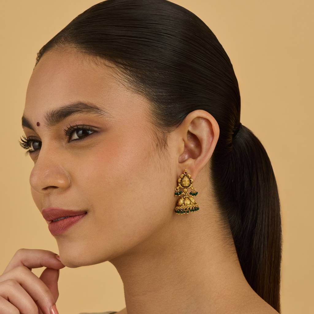 Kushal'S Fashion Jewellery Dome Shaped Jhumkas Earrings-174365 : 418215