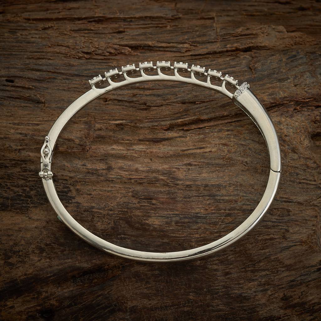 Kushal'S Fashion Jewellery White Rhodium-Plated Party Zircon Kada-170737 : 411335