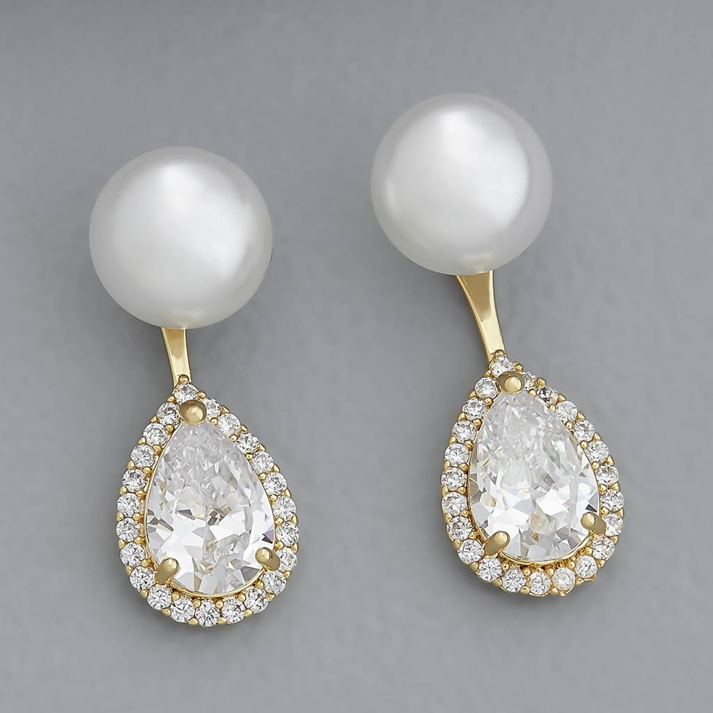 Kushal'S Fashion Jewellery White Gold-Plated Party Trendy Zircon Studs-171598 : 414353