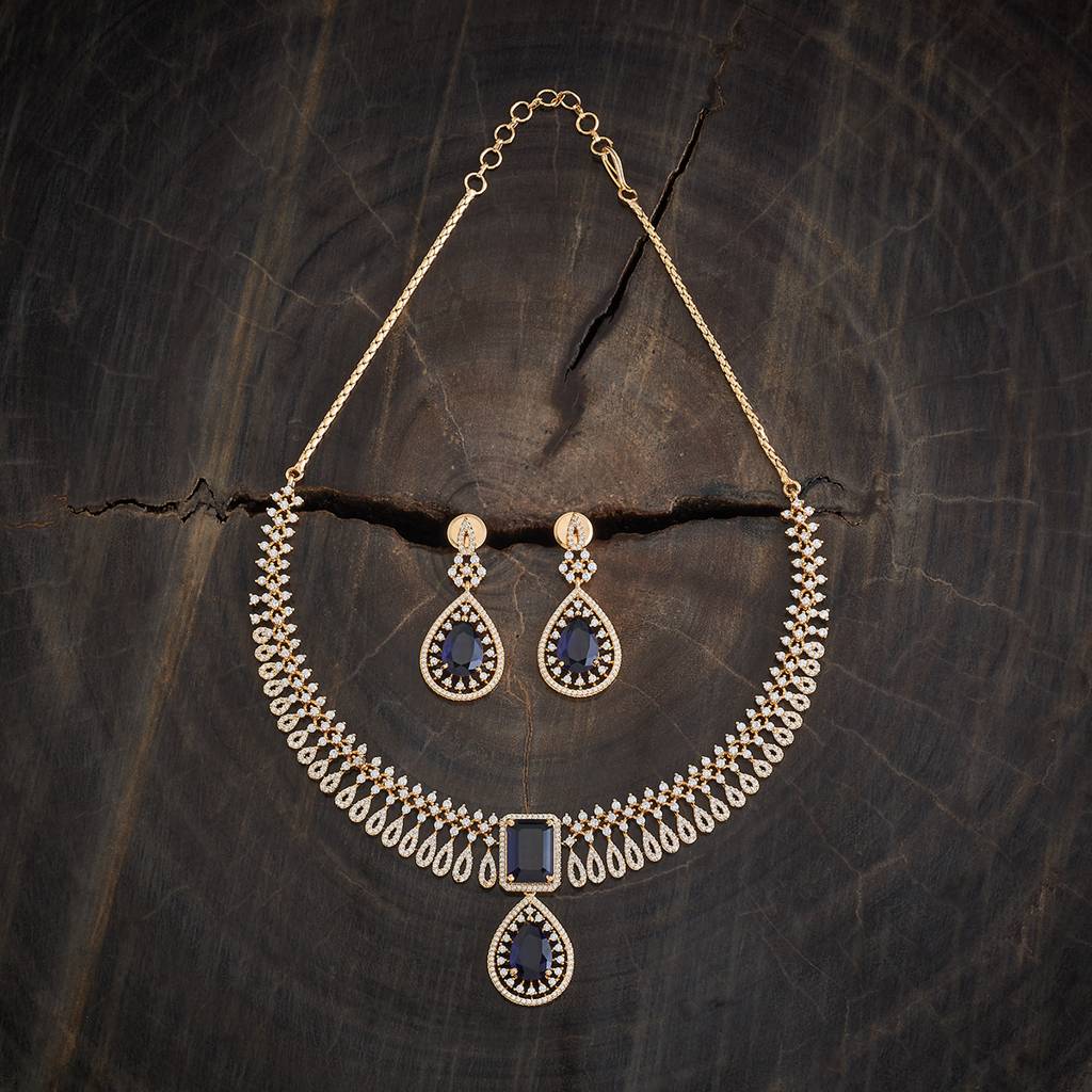 Kushal'S Fashion Jewellery Gold-Plated Party Wear Zircon Necklace-175822 : 421327