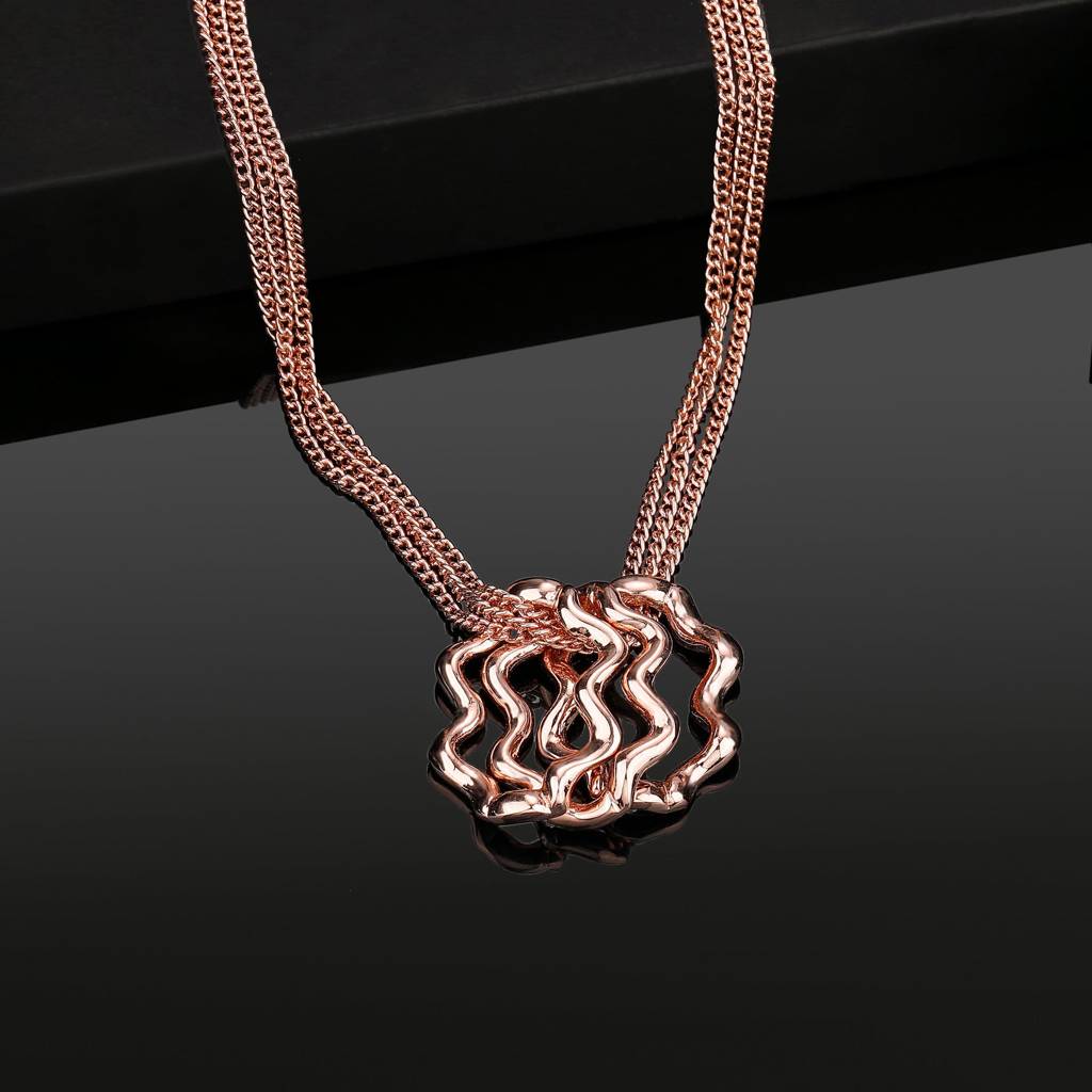 Estele Rosegold Plated Floral Designer Pendant For Women : 411-RGPENDANT