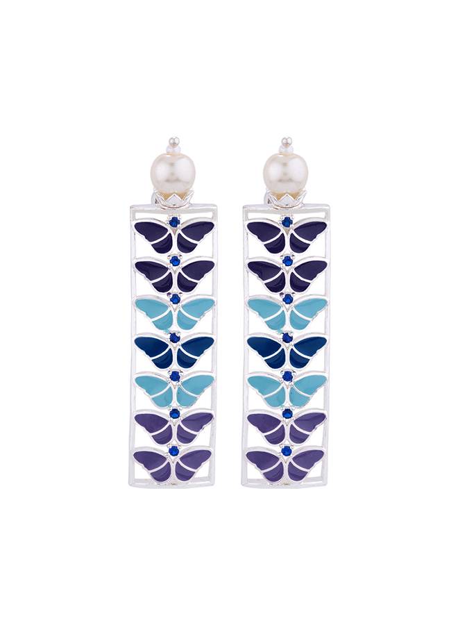 Butterfly Blue Dangler Earrings : 8905124049602