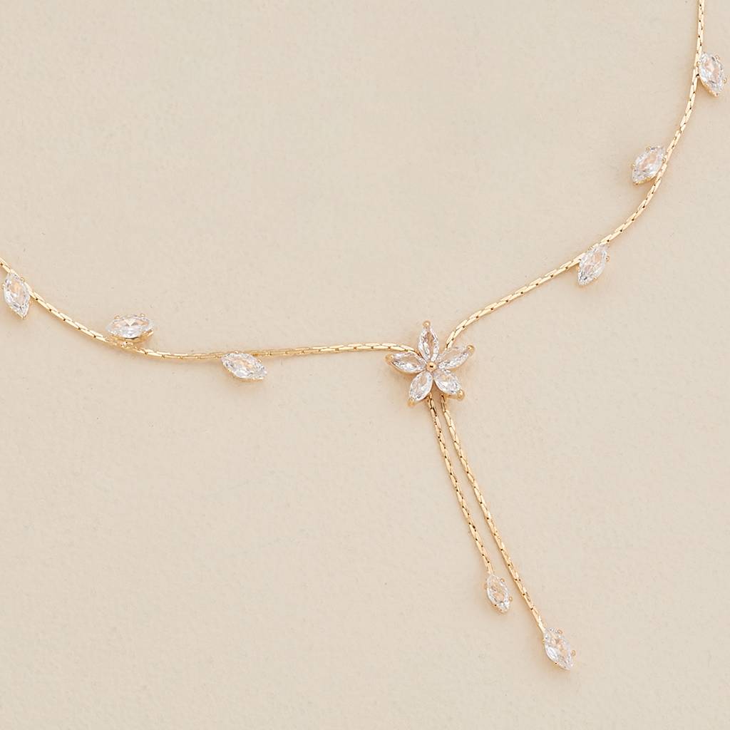 Kushal'S Fashion Jewellery White Rhodium Gold-Plated Party Zircon Short Necklace-392295 : 392295