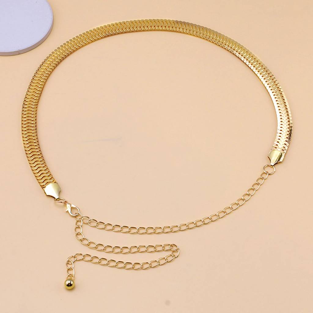 Gold Plated Body Chain Adjustable Dress Belly Chain Kamarbandh Waist Chain Belt Jewellery For Women & Girls : PX8BCH008G
