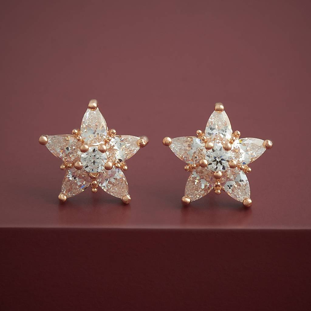 Kushal'S Fashion Jewellery Plated Zircon 92.5 Sterling Silver Studs-183230 : 437597