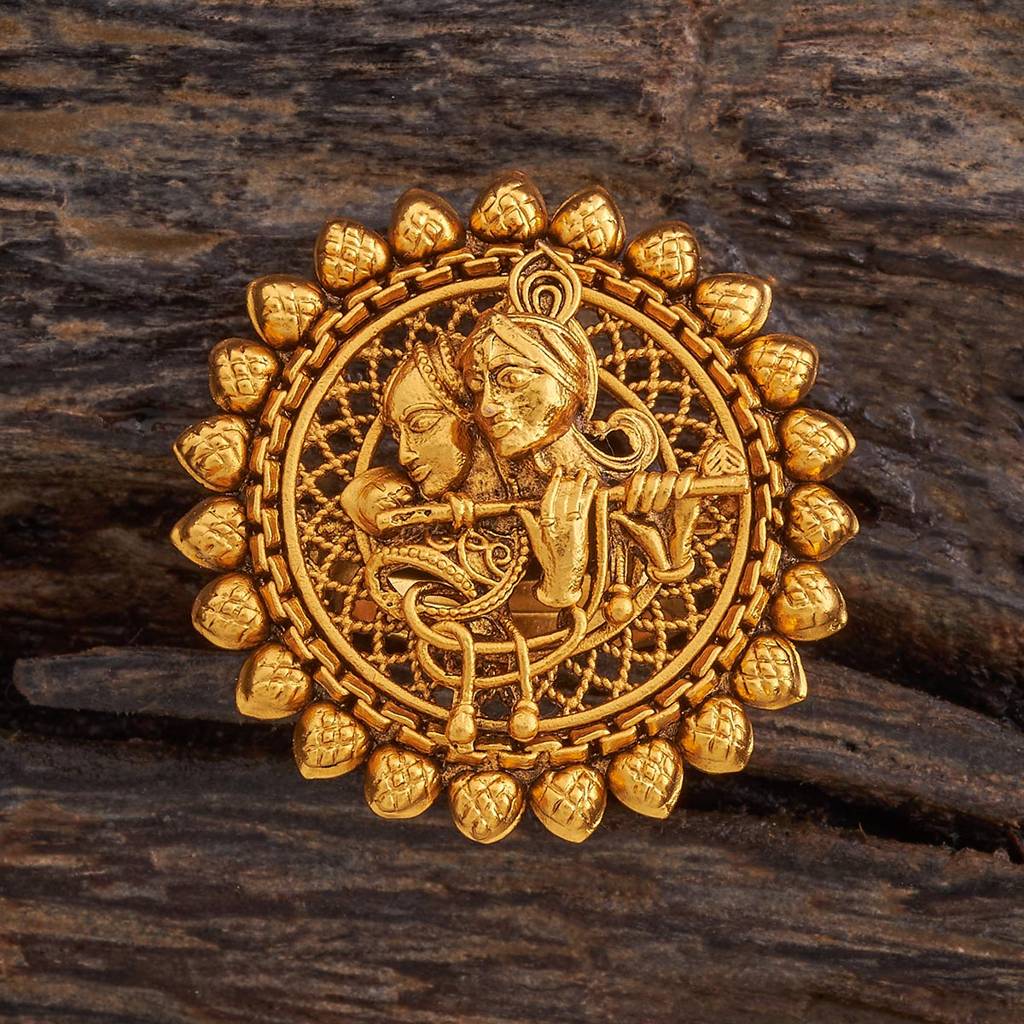 Kushal'S Fashion Jewellery Women Gold-Plated Antique Finger Ring : 429866