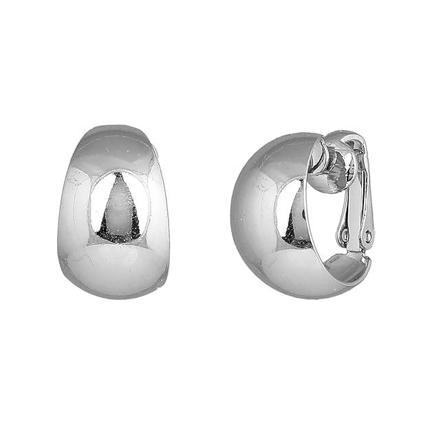 Estele Rhodium Plated Latest Stylish Metallic Hoop Earrings For Women & Girls : 800704-IRER