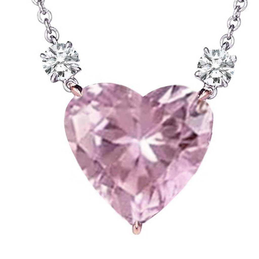 Silver Plated American Diamond Studded Heart Shape Pendant Chain Necklace Stylish Casual Fashion Jewellery Gift For : PX8P80PK