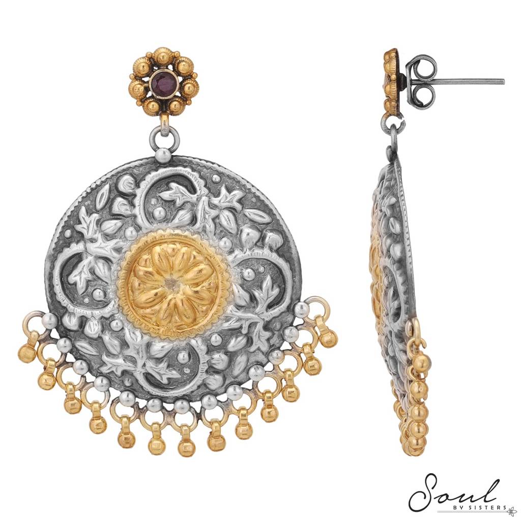 Dual Tone Earrings : SSE341