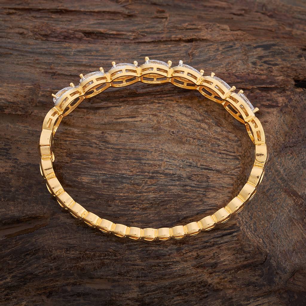 Kushal'S Fashion Jewellery Women White Rhodium-Plated Zircon Kada-178153 : 426719