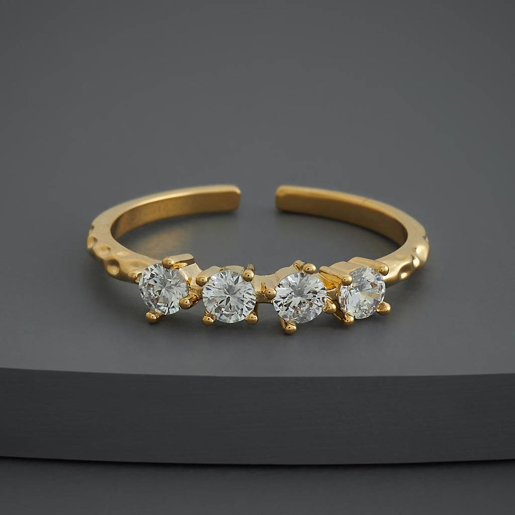 Kushal'S Fashion Jewellery White Gold-Plated Party Trendy Zircon Finger Ring-186816 : 445384