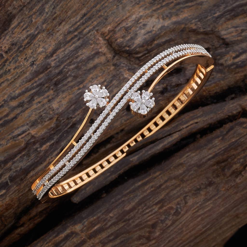 Kushal'S Fashion Jewellery White Rhodium-Plated Party Zircon Kada-178476 : 427463