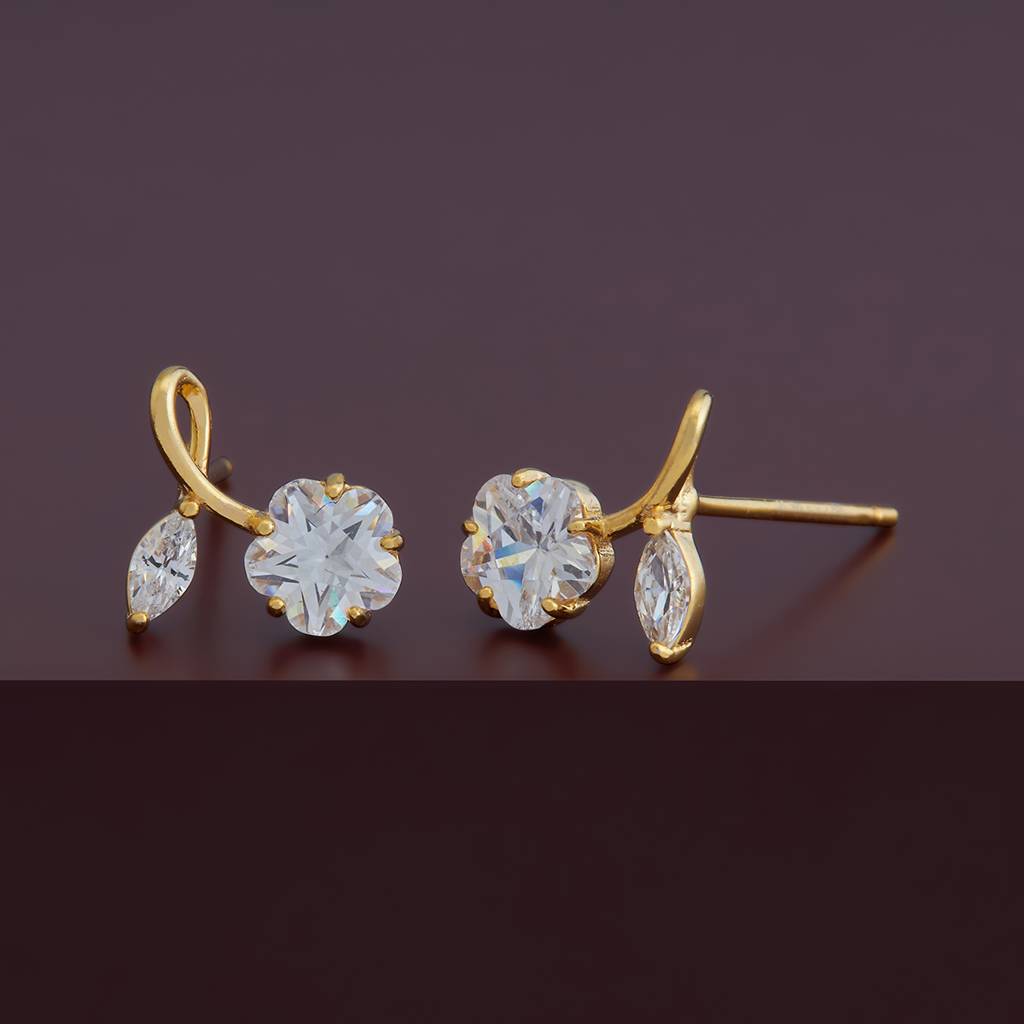 Kushal'S Fashion Jewellery White Gold-Plated Party 92.5 Sterling Silver Studs-176673 : 423524