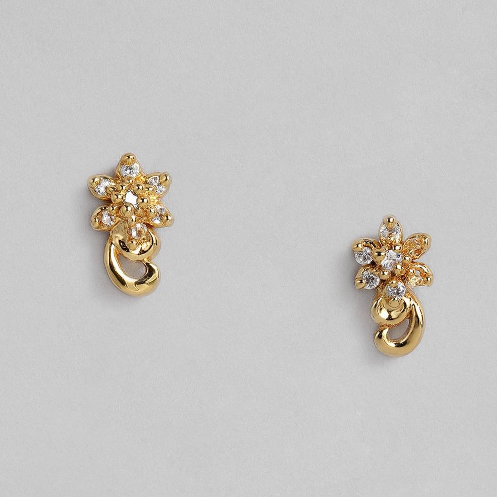 Estele Gold Plated Cz Floral Shimmering Designer Mangalsutra Necklace Set For Women : AD-MS-025NKER