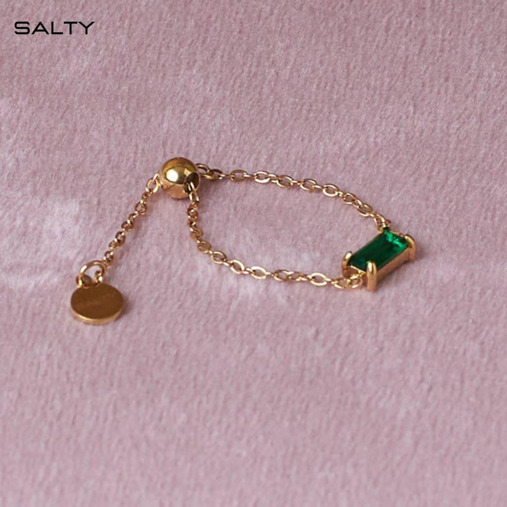 Emerald Green Self-Love Chain Ring : RS12460