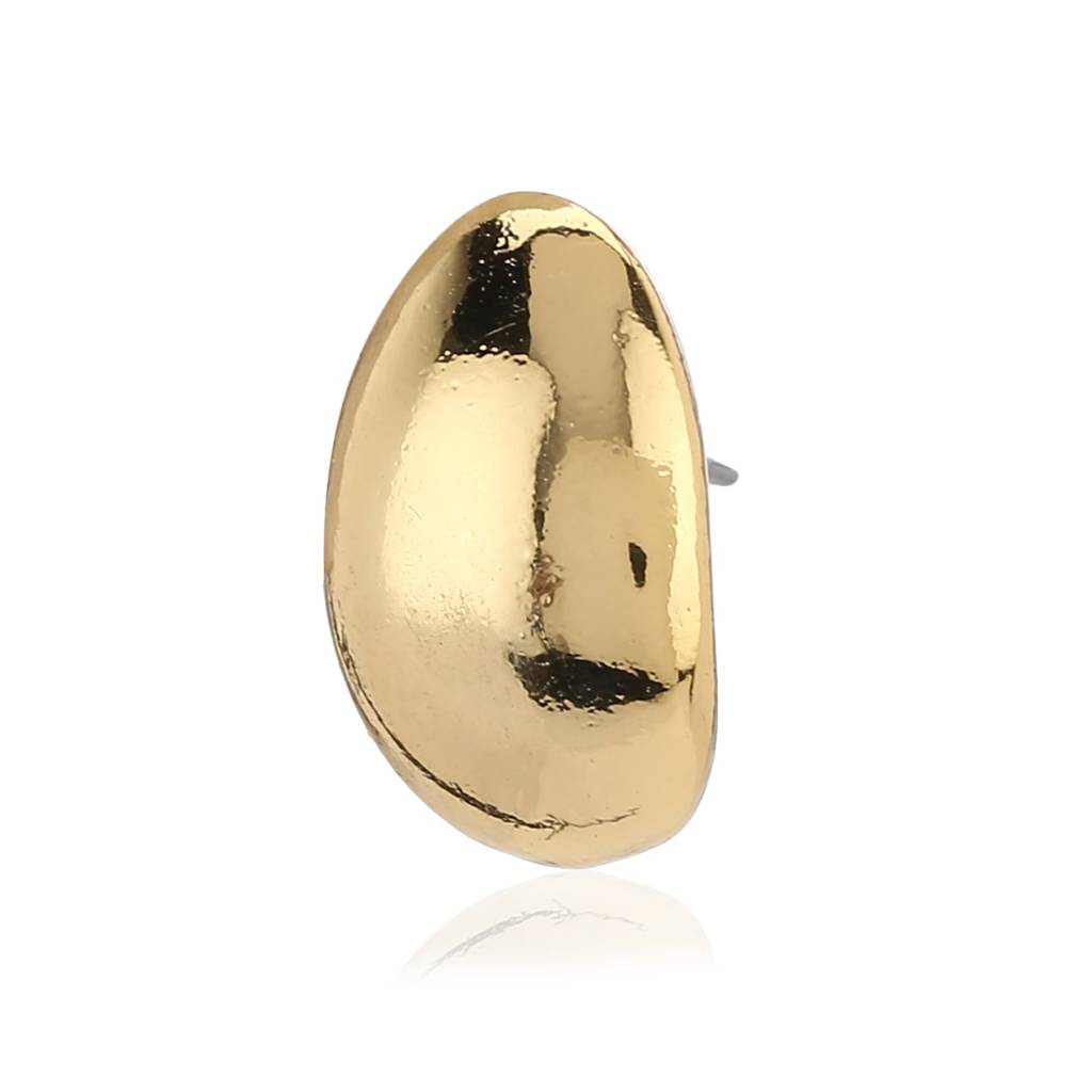 Estele Gold Plated Oval Designer Stud Earrings For Women : 672709ER