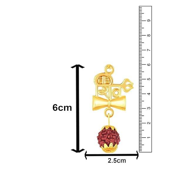 Mahadev Pendant With Trishul Damru Design | Spiritual Rudraksha Mala : OSAK057-IGBRNPENDANT