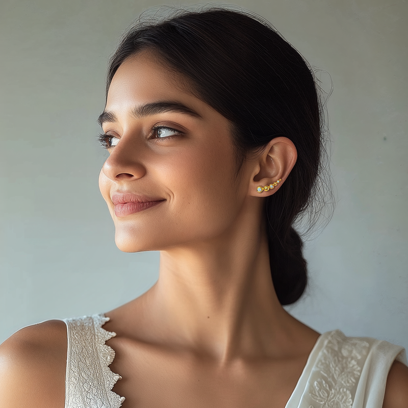 Growth Ear Cuffs-18K Gold Vermeil Sterling Silver : TSER-GRO-18G-14028