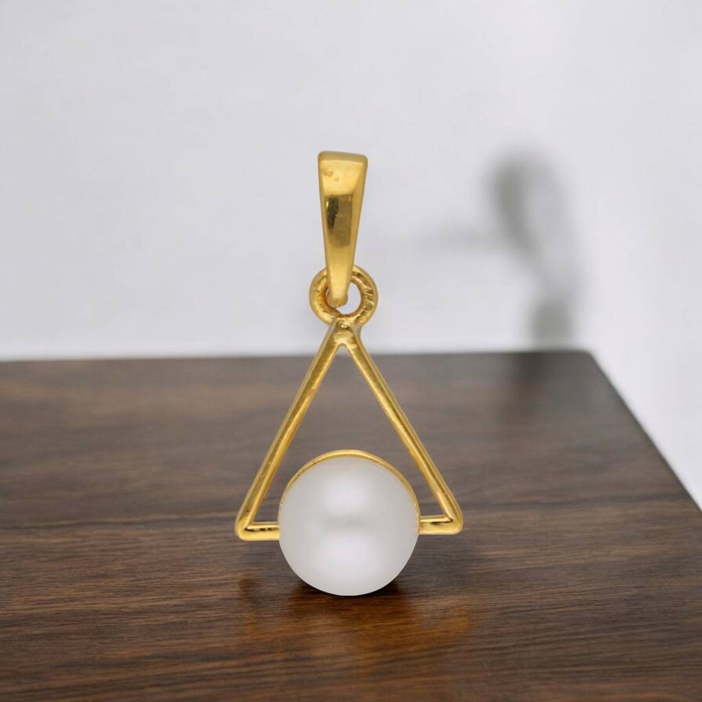 92.5 Sterling Silver Jagrati Simple Pearl Pendant : JPMAY-22-172