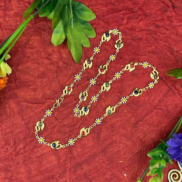 Fashion Jewelry Multi-Color Swan Design Necklace For Women: Gold Plated Delightful Enamel Swan Necklace:  : OSAK003-IGMCCHAIN