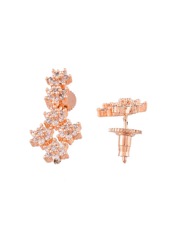 Sparkling Opulence Cluster Setting Round Cut Cz Jewellery Set : 8905124498745