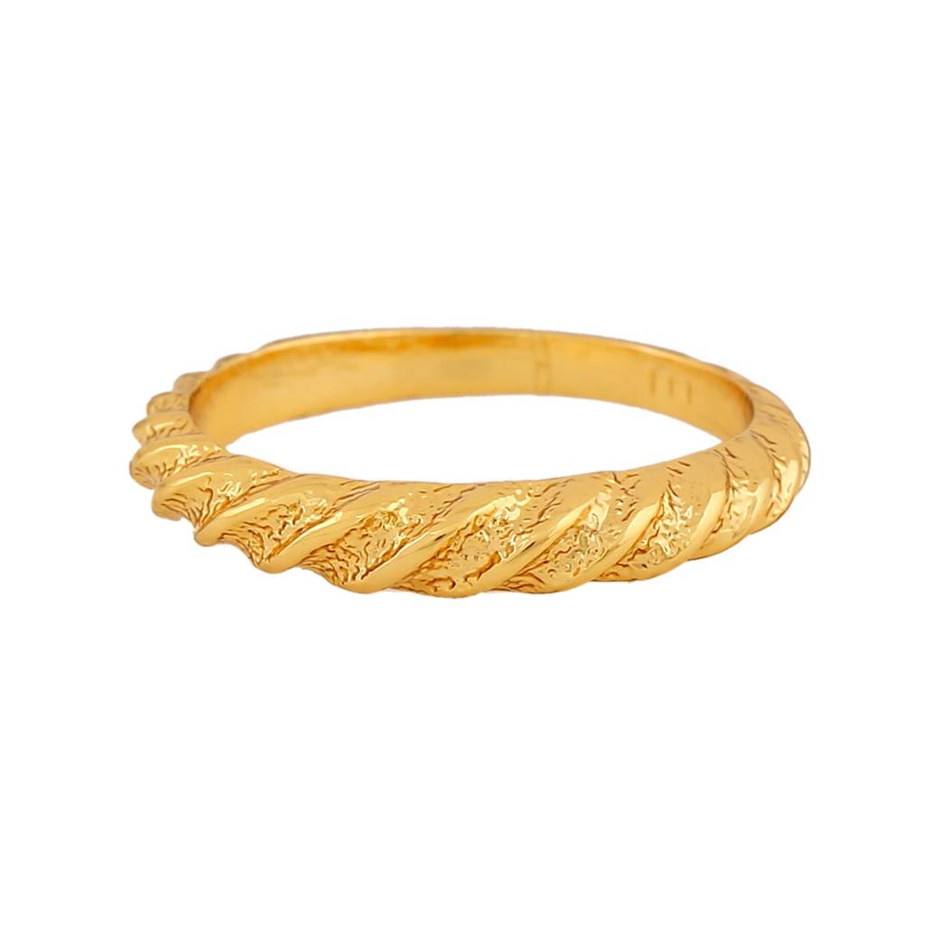 Estele Gold Plated Twisted Textured Finger Ring For Women : 168RING