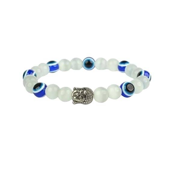 Gehena By Estele Mystic Buddha Charm & Evil Eye Bracelet For Men & Women: Spiritual Healing & Positive Ener : OSAK014-IRWEBLBR