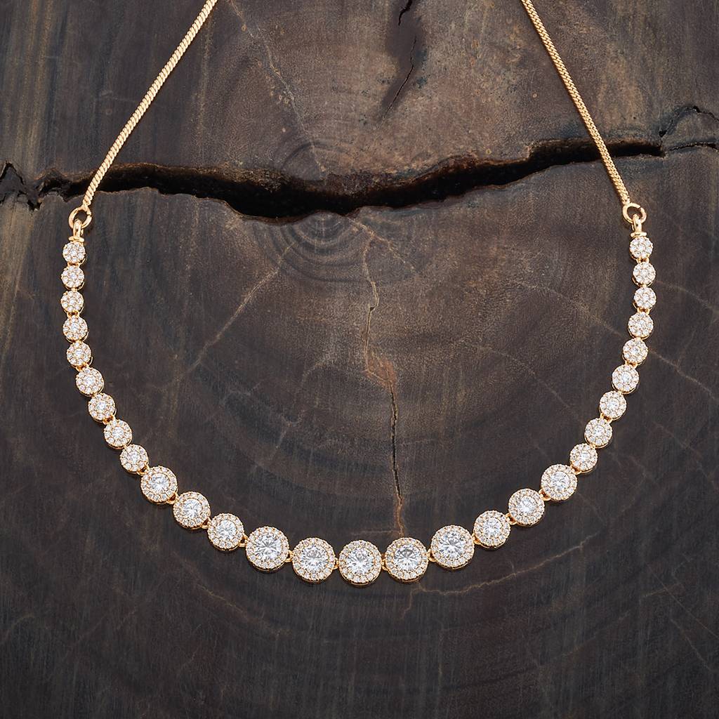Kushal'S Fashion Jewellery-Plated Party Zircon Pendant Necklace -181244 : 433348