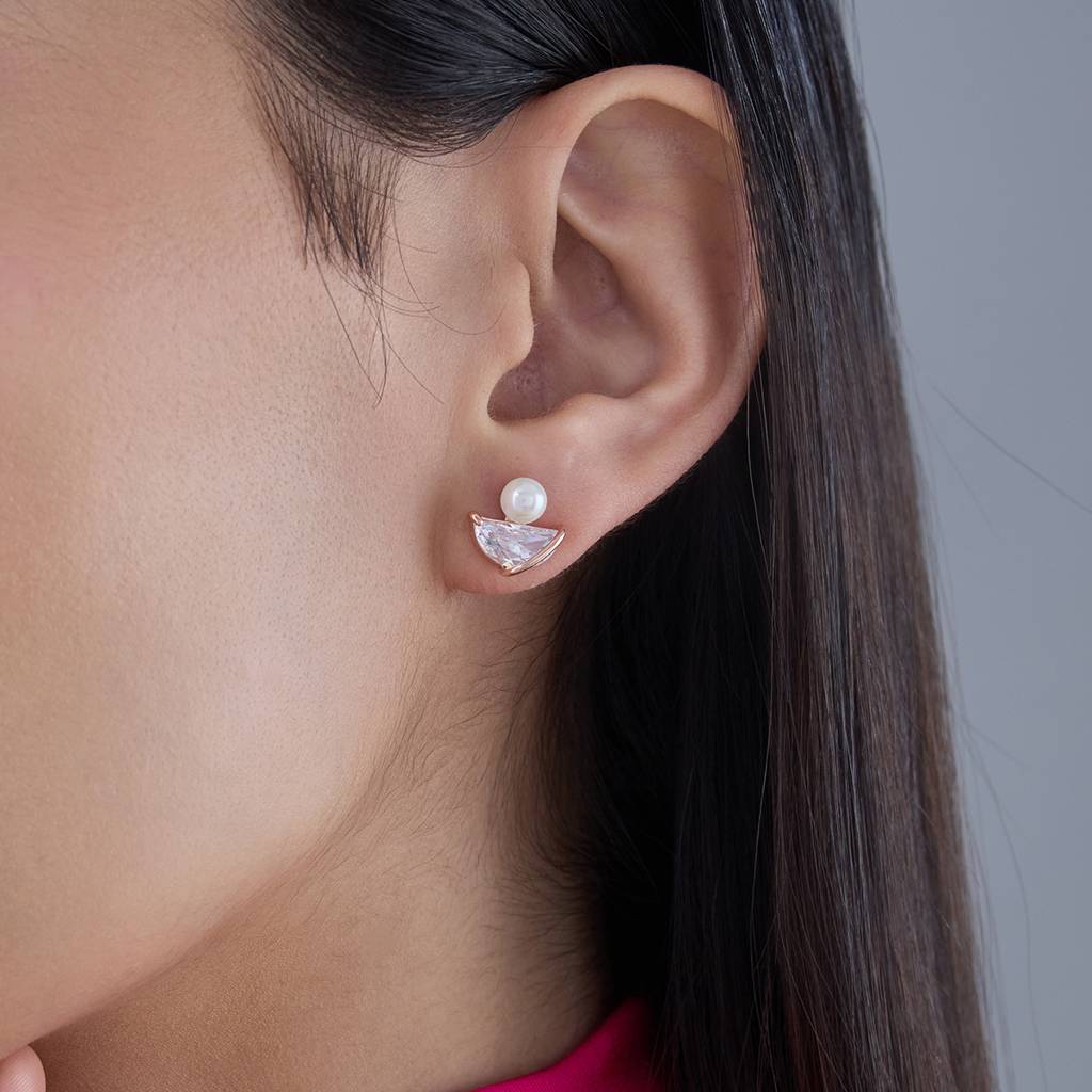 Kushal'S Fashion Jewellery Pearl Plated Party Trendy Zircon Studs-184223 : 439754