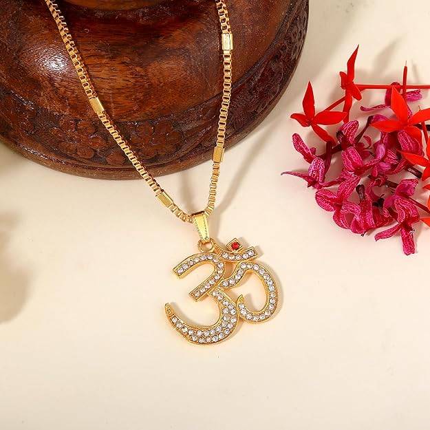 Gehena By Estele Fashion Jewelry Om Pendant Necklace For Men'S: Gold Plated Sacred Om Symbol Pendant Nec : OSAK024-IGWEPENDANT