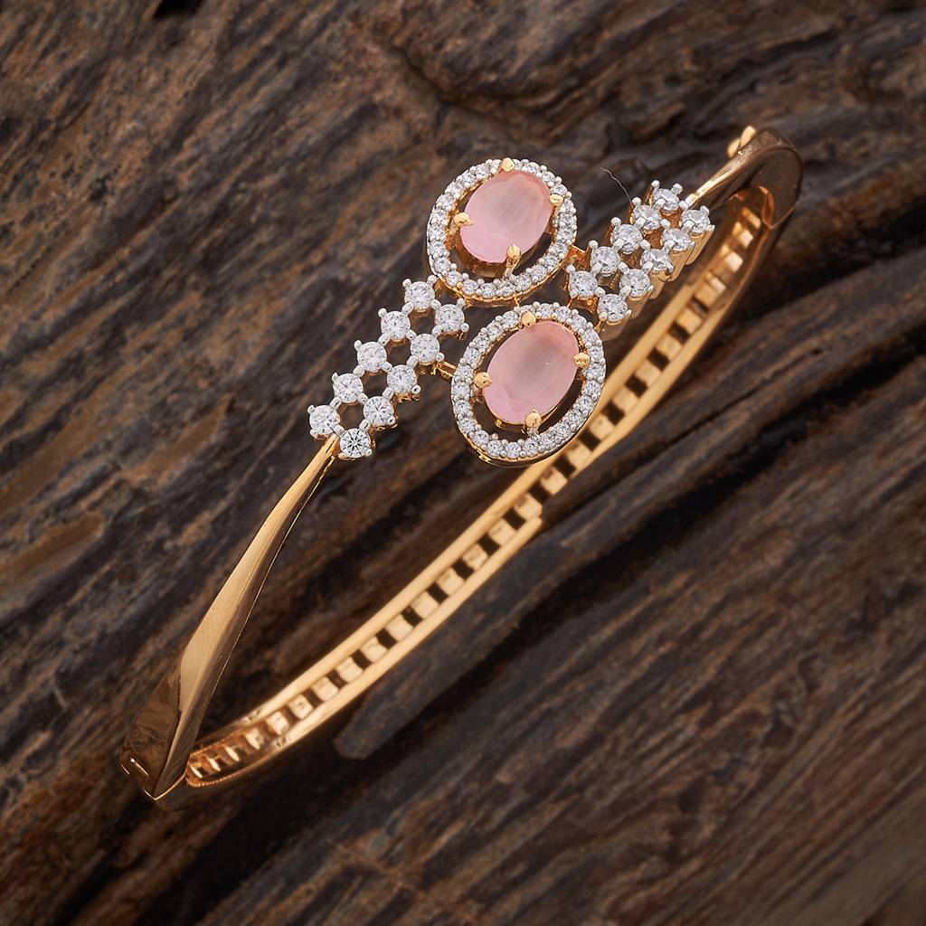 Kushal'S Fashion Jewellery Women White Rhodium-Plated Kada Bangle-178475 : 427460