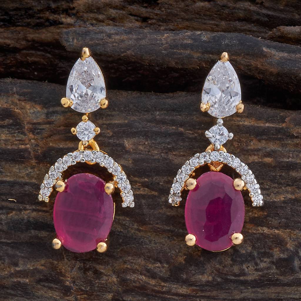 Kushal'S Fashion Jewellery Rhodium-Plated Party Zircon Drop Earrings-177292 : 425007