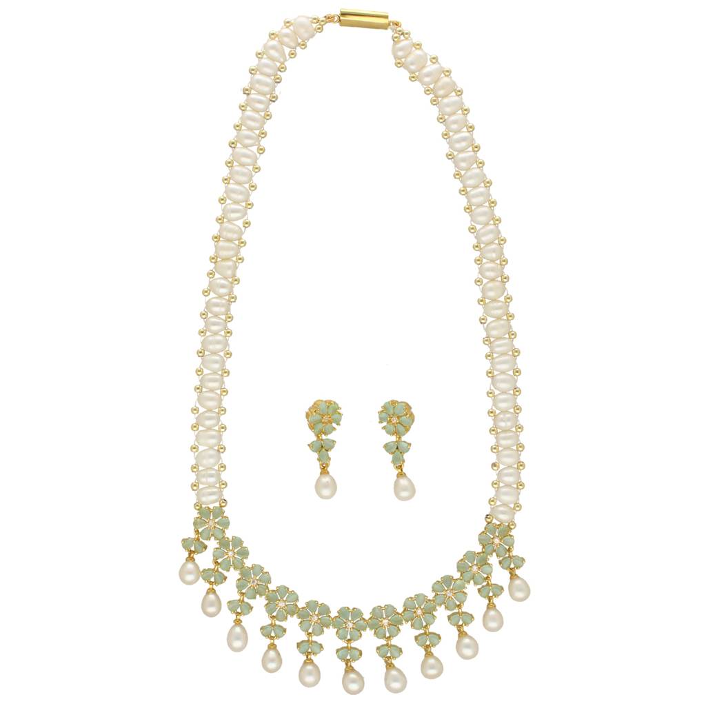 Alpona Grace Pearl Necklace Set : JPAPR-25-004