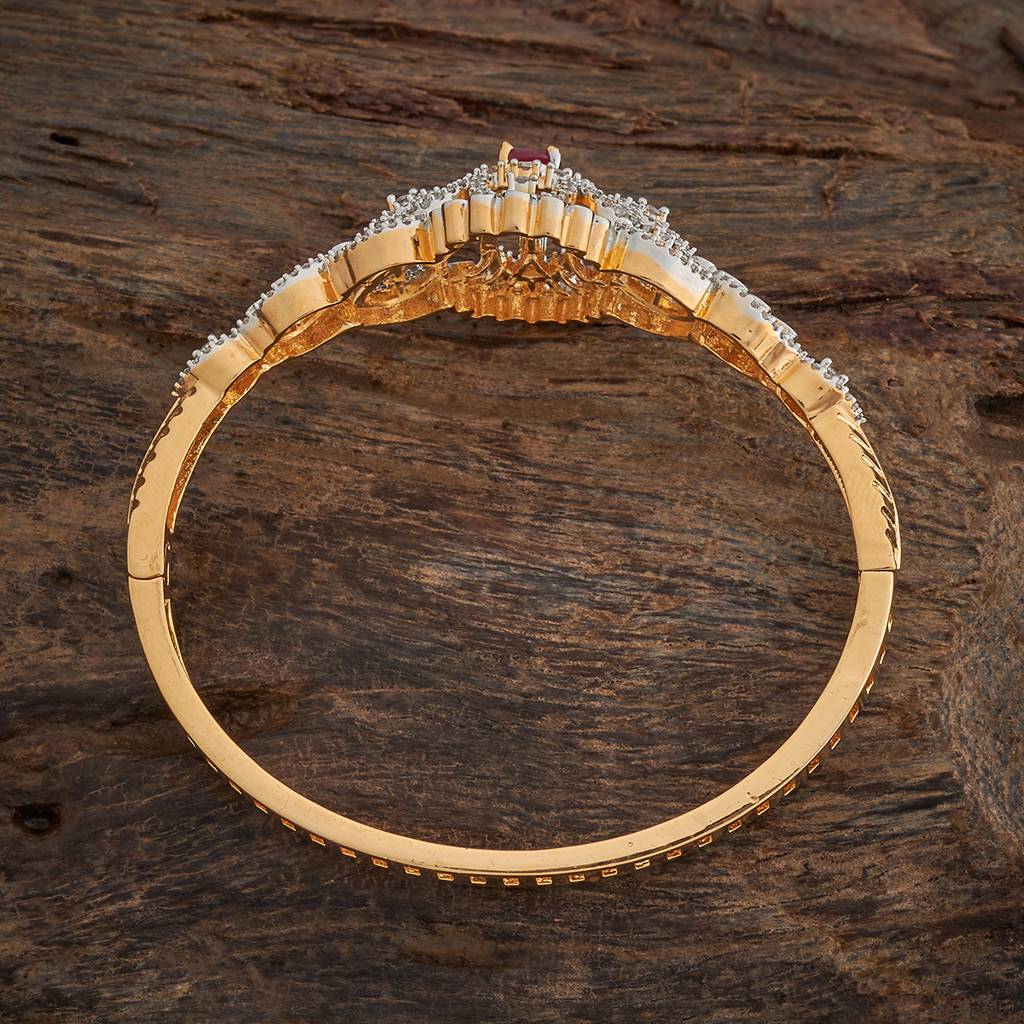 Kushal'S Fashion Jewellery Rhodium-Plated Zircon Diamond Studded Bangle-Style Bracelet-180277 : 430852