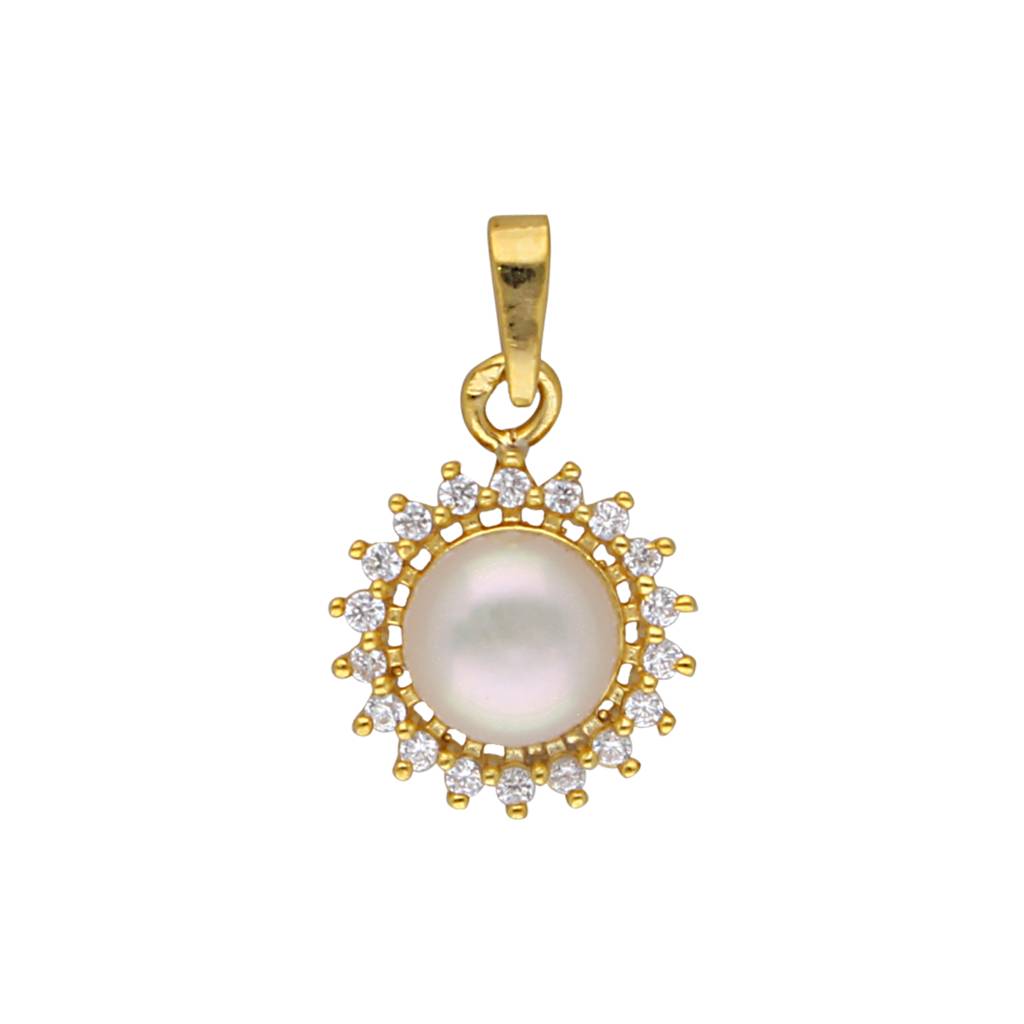 925 Silver Flower Designer Pearl Pendant : JPMAY-22-144