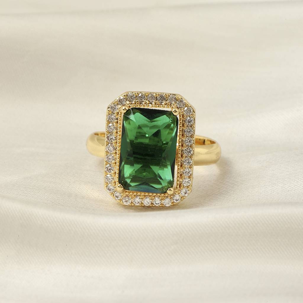 Artemisia Emerald Solitaire Ring : RS11202-G-GRN