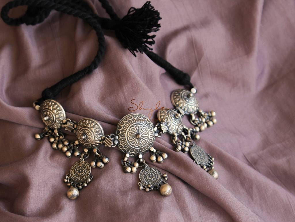 Tattva Detailed Handcrafted Ghughri Grand Necklace : SN1007-1-2-2-1