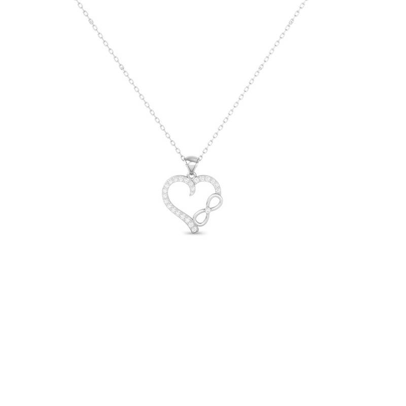 Open Heart Infinity Heart Moissanite Necklace : TGDP-295-Y