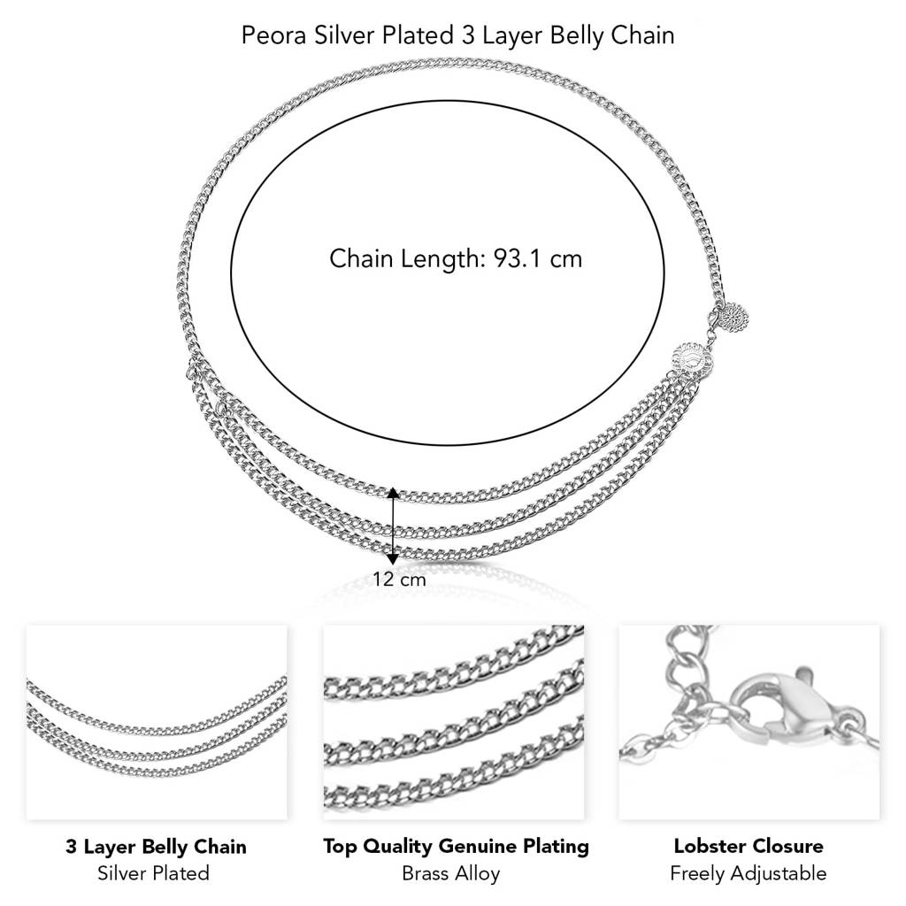 3 Layer Body Chain Belly Chain Kamarbandh Waist Chain Belt Dress Beach Jewellery For Women Girls : PX8BCH011S