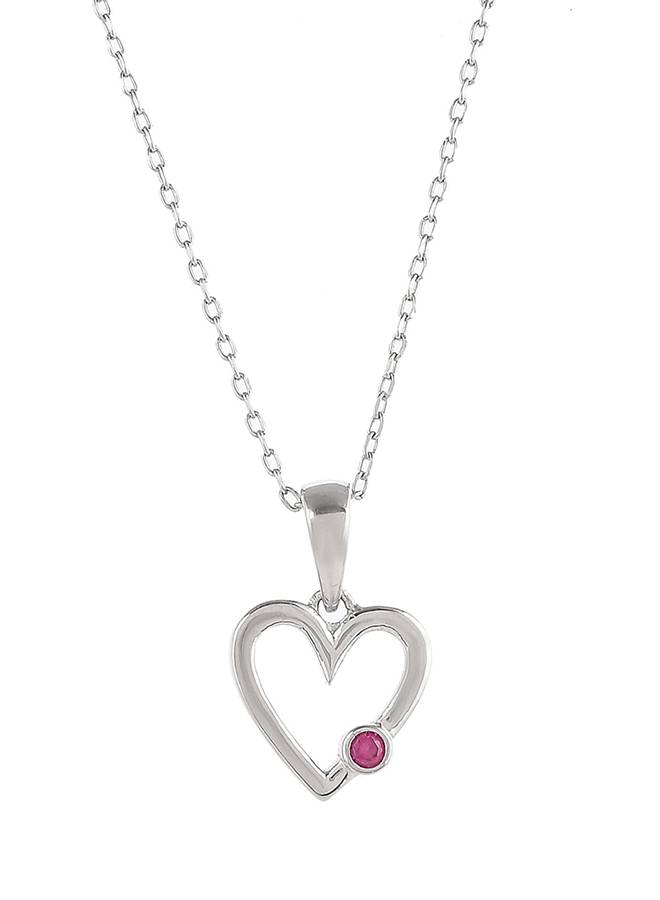 Valentine'S Day Collection Pink Zircon Studded Heart Pendant : 8905124492590